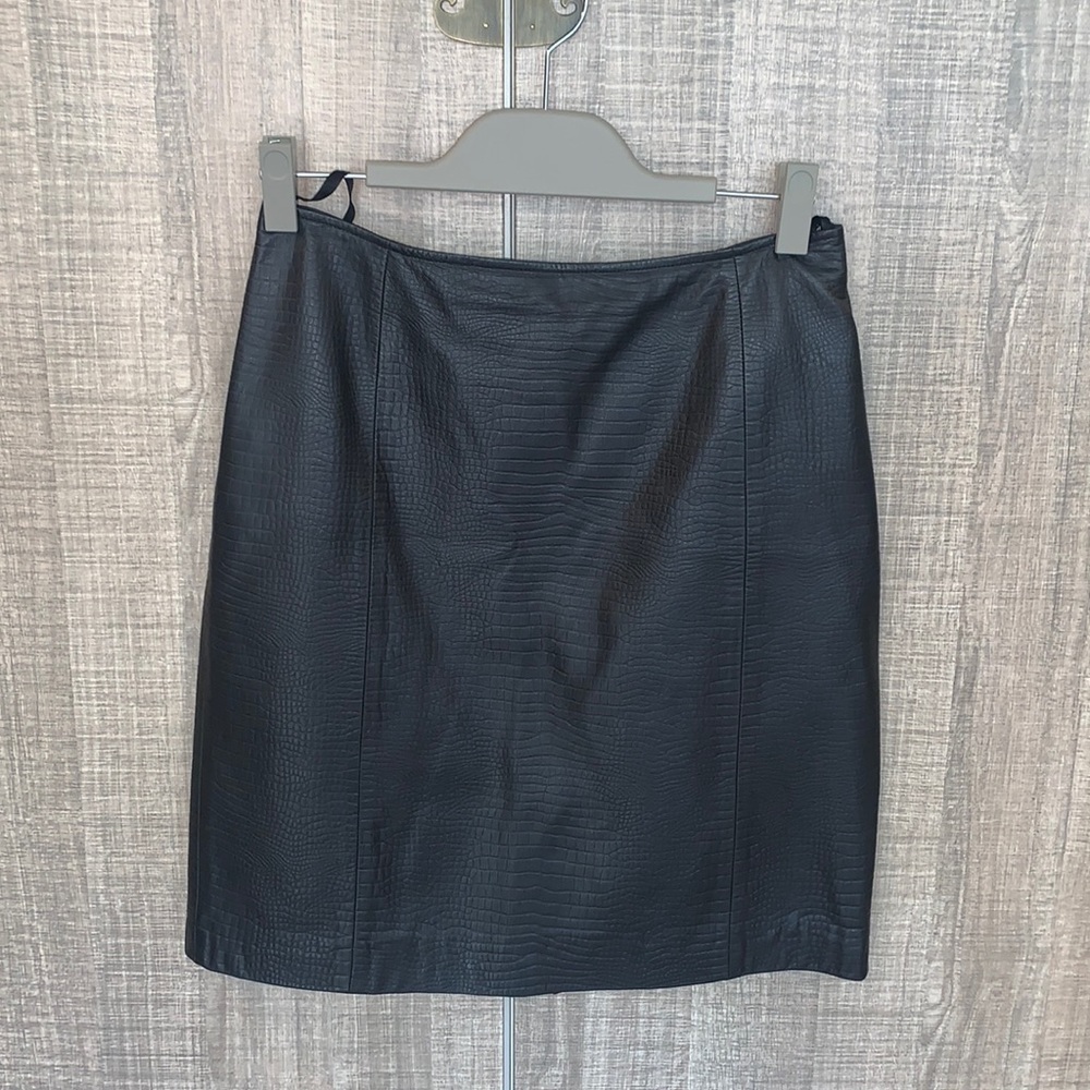 Lauren‎ Ralph Lauren Leather Embossed Croc Skirt